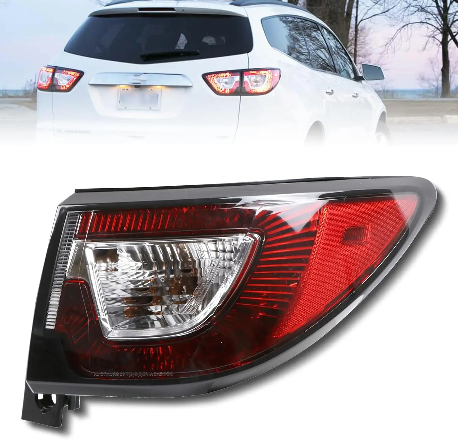Tail Light Compatible with Chevrolet Traverse 2013 2014 2015 2016 2017| Non-LED,Taillight,Brake Assembly,Rear Light,Right Passenger Side,Replace 84266020 23301757 GM2805112