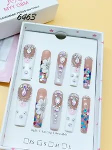 .DP.6463.Heavy-duty fully encrusted carved wearable nails