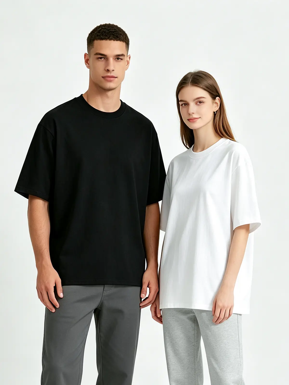 Unisex summer solid-color short-sleeve T-shirt made of pure cotton, relaxed drop-shoulder fit, moisture-wicking and breathable, skin-friendly and comfortable. Unisex summer solid-color short-sleeve T-shirt made of pure cotton, relaxed drop-shoulder fit, moisture-wicking and breathable, skin-friendly and comfortable.