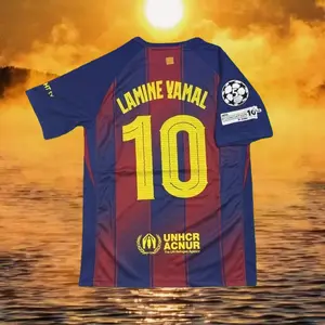 25-26 home red and blue Lamin Yamal No. 10 football jersey