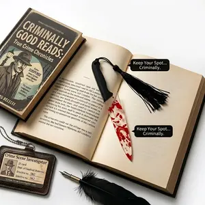 Acrylic Knife Bookmark, Funny and Fun, Perfect for Suspense and Thriller Readers, Unique Book Mark for Mystery Lovers, Book Accessories