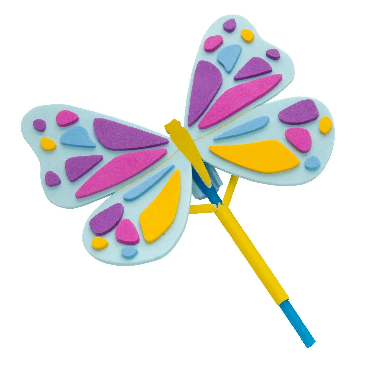 5" x 4" Colorful Flapping Butterfly Straw Craft Kit - Makes 12