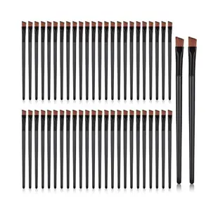 50PCS Eyebrow Brushes – Angled Tint Brushes, Flat Concealer Brushes, Disposable Eyeshadow Applicators, Professional Eye Makeup Tools Cosmetic