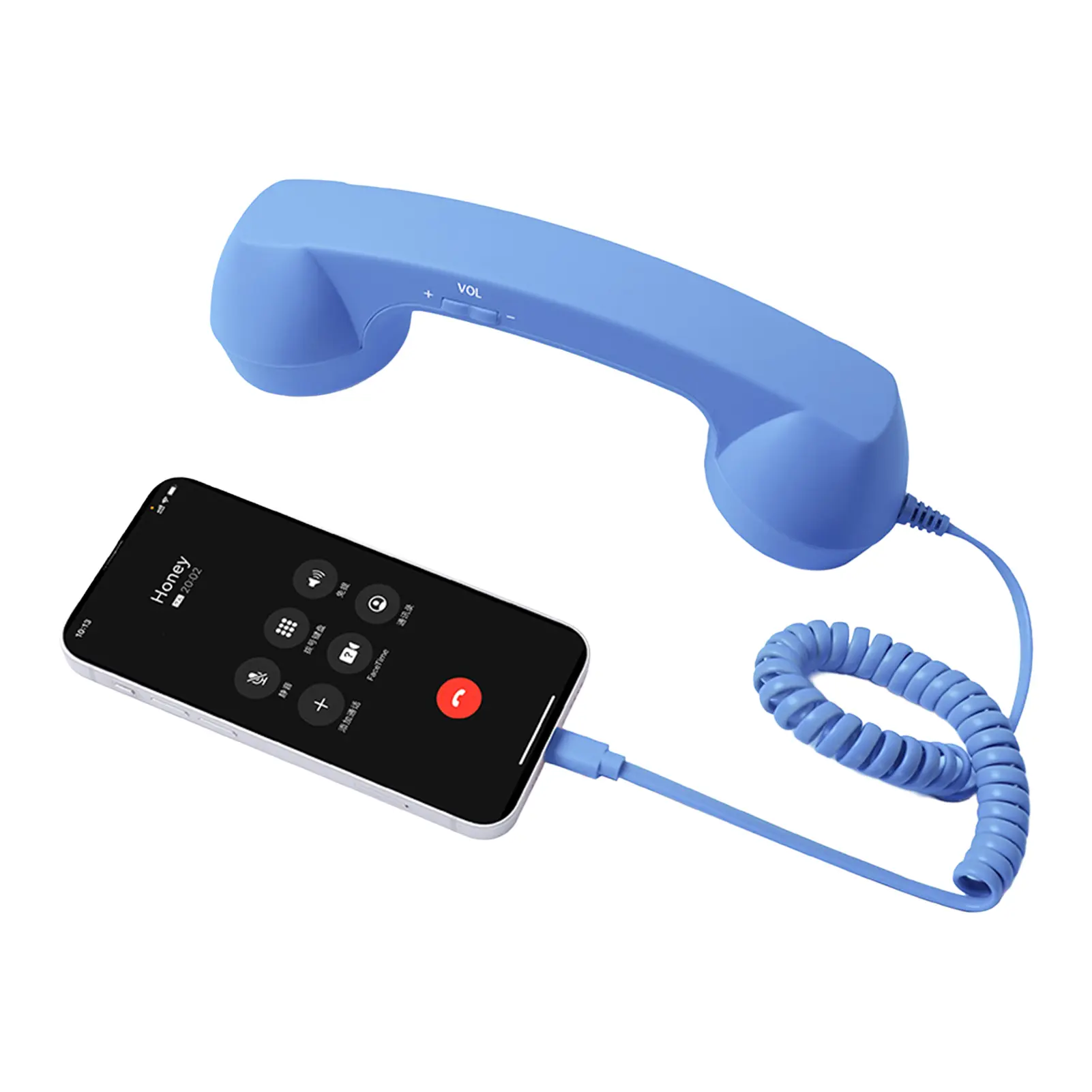 Retro Vintage Bluetooth Telephone Headset - Wireless/Wired Type-C Reversible Plug Audio Device, Noise Reduction, Plastic Receiver for Android/Mobile Phones, Ideal for Halloween, Christmas Gatherings (Port Compatible)