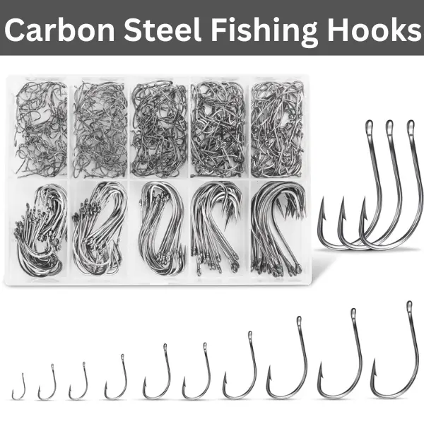 Carbon Steel Circle Hooks Saltwater Hooks, 500Pcs/90Pcs Multi-Size Rust-Proof Assorted Pack with Compartment Box, Precision-Shape All-Season Gear for Ice Fishing, Freshwater Catfish Fishing