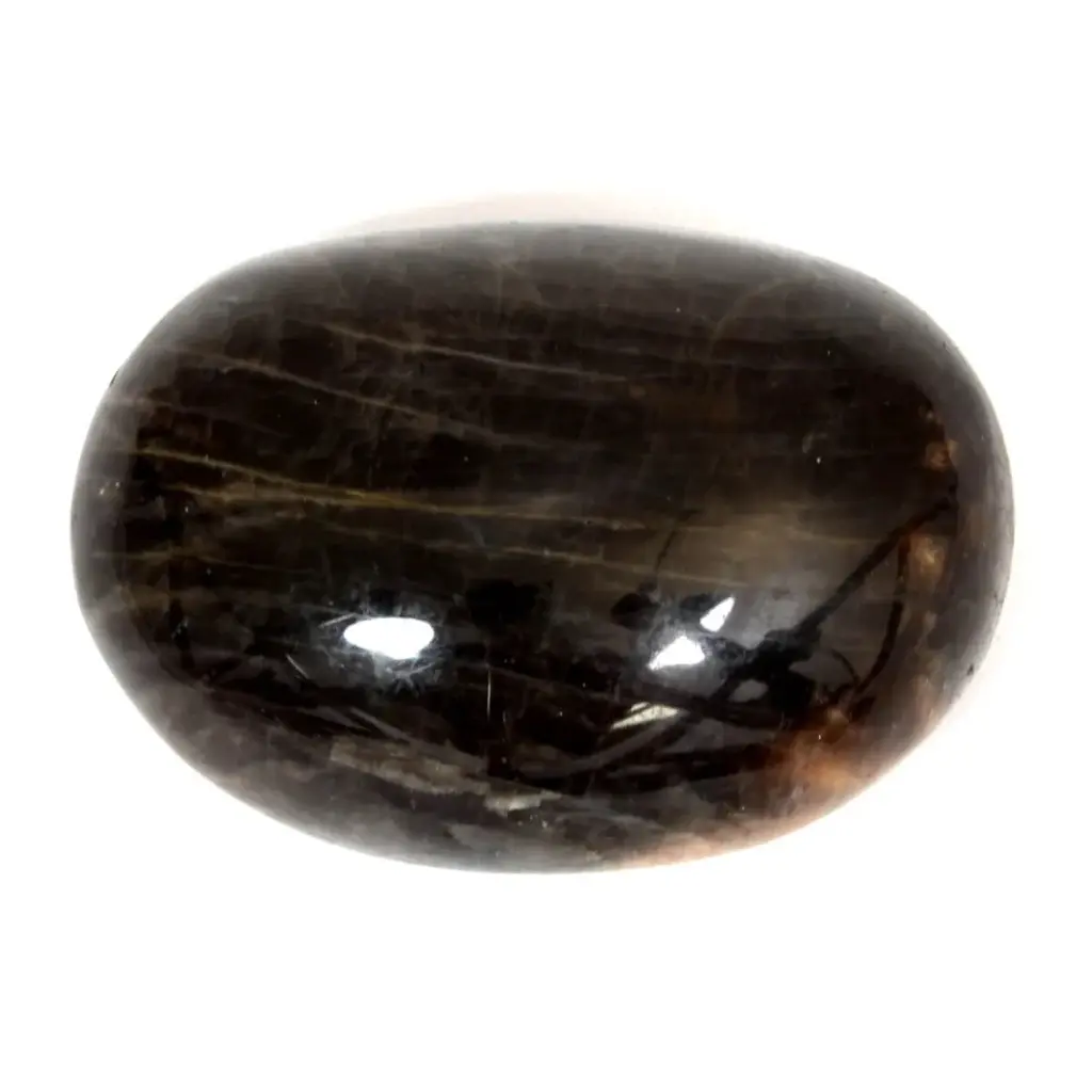 KraveKawaii Orbicular Black Moonstone Palmstone intuitive crystal meditation crystals