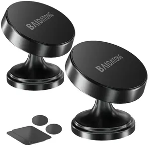 BAIDATONG Magnetic  Holder【2-Pack】Magnetic Car  Holder,Strong Magnet Car [4 Plate] Magnet    Holders for Your Car Magnetic 360° Rotation iPhone Included  Small  holder for car phone mount