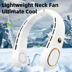 Portable Neck Fan, Hands Free Bladeless Fan, 5 Speeds, 3000 mAh Battery Operated Wearable Personal Fan, Twistable, Rechargeable, Gift for Women Men