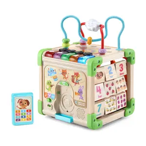 LeapFrog Touch & Learn Wooden Activity Cube™ 100% FSC-Certified Wood Baby Activity Centers Baby and Toddler Toys