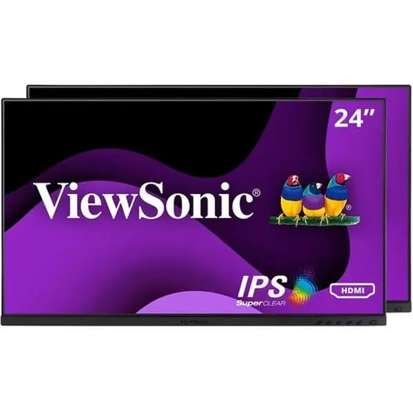 VG2448A-2-H2 24 in. Dual Pack Head-Only 1080p IPS Monitor with Ultra-Thin Bezels, HDMI, DisplayPort, USB & VGA for Home & Office