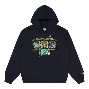 Hypland GUNDAM AIR TARGET Hoodie Navy with Graphic Design, Front Pocket, and Hood, Casual Style for Men