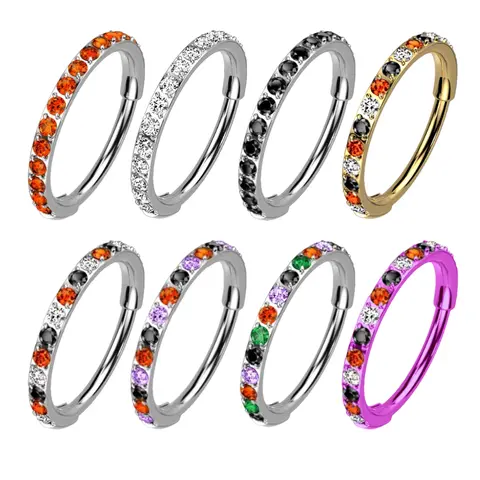 Titanium Halloween Micro Gem Hinged Nose Hoop 20g