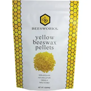 Beesworks Yellow Beeswax Pellets (1 lb) | 100% Pure, Cosmetic Grade, Triple-Filtered Beeswax for DIY Skin Care, Lip Balm, Lotion, and Candle Making