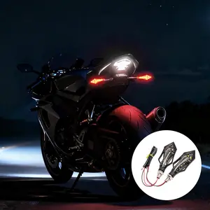 2pcs Universal Motorcycle 12V Daytime Running Lights Water Warning Lights LED Turn Signals Blinker Lights Motorcycle Accessories