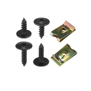 100pcs Fender Liner Splash Guard Tapping Screw Bolt U Clips Assortment for VW for Audi for Porsche