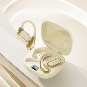 Wireless Bone Conductor Earphone with Charging Case, Open-ear Design Earbuds with LED Power Display, Sweat Resistant Earphone for Sports & Music Lovers, Bone Conduction Headphones