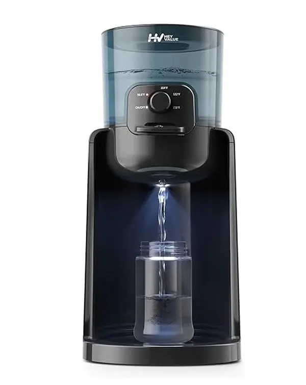 HEYVALUE Water Warmer,  Baby Bottle Warmer, Formula Maker with Night Light, 4 Temperature Control & 72H Keep Warm, Detachable Tank, Instantly Dispenses Warm Water, Feed Baby More Easier and Healthier, Mom's Best Choice