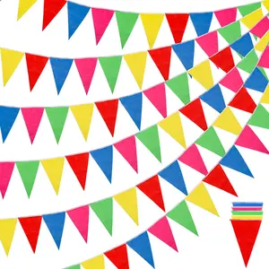1020ft 720pcs Colorful Pennant Banner Flags, Multicolor Bunting Garland for Party Decoration