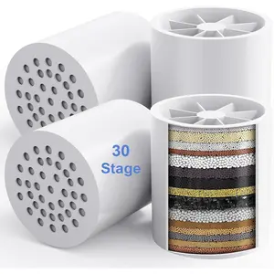 4 Pack 30 Stage Shower Filter Replacement Cartridge - Balance in Filtration and Rejuvenation for Hard Water -VeoryFly ShowerHead Water Filter Cartridge, Compatible with universal Shower Filter