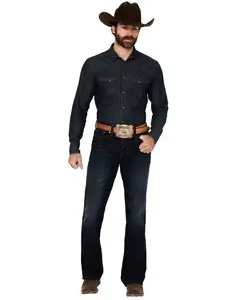 Blue Ranchwear Men's Carbon Wash Jethro Slim Bootcut Stretch Denim Jeans - Brfa24j97-Dkw