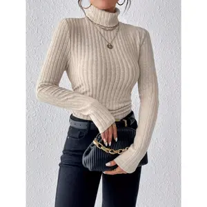 Elegant Autumn and Winter Milk-White Sweater Tops