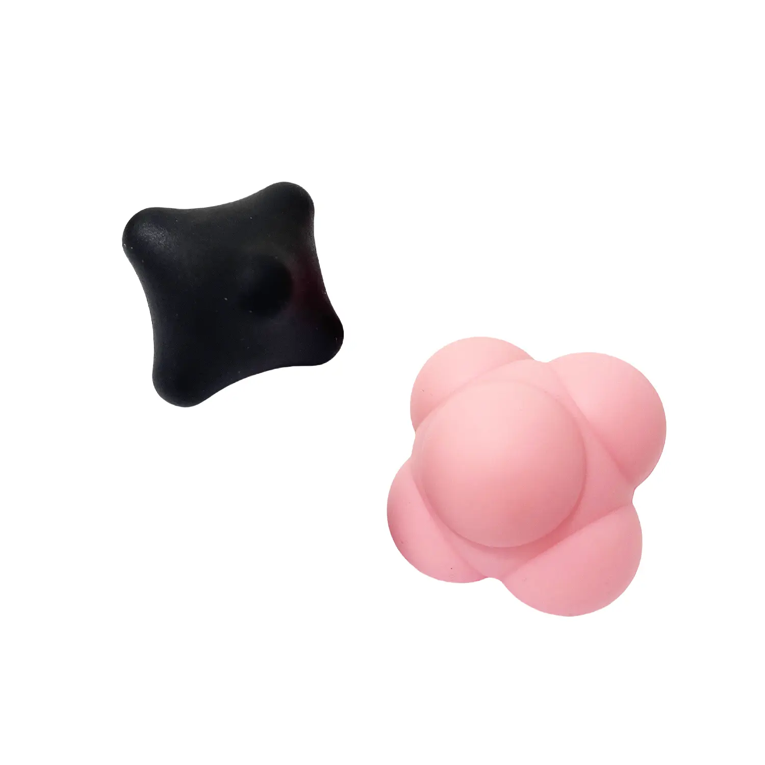 Set of 2 Massage Balls, Reflex Ball for Hand Eye Coordination Training and Six Point Spike Massage Ball for Deep Muscle Relief, Suitable for Hands, Feet and Back