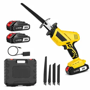 20V Cordless Handheld Reciprocating Saw (Cordless Handheld Saw) with Ergonomic Grip, 2 Batteries, Multi-Blades Kit, Portable Design for Wood, Metal Cutting, Home Renovation