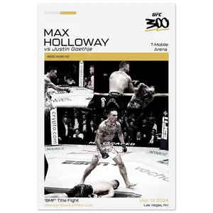 Max Holloway UFC 300 (vs Justin Gaethje) Premium Poster - Limited Edition Max Holloway's Legendary KO of Justin Gaethje