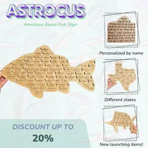 The Grand Slam Angler: Personalized American Game Fish Challenge Wooden Display | Ultimate Fishing Trophy & Achievement Tracker Gift for Him/Dad