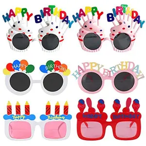 Novelty Birthday Glasses | Birthday Photo Booth Props Funny Sunglasses | Birthday Party Favors 6 Pairs