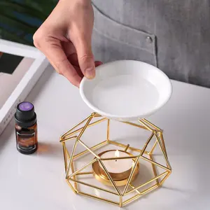 1 set of ceramic tea lamp holder, diffuser essential oil burner, tea lamp wax melting heater, Bird's Nest stove, home decoration metal, candles not included, Aromatherapy Diffuser, Aromatherapy Scent Diffuser, holiday gifts