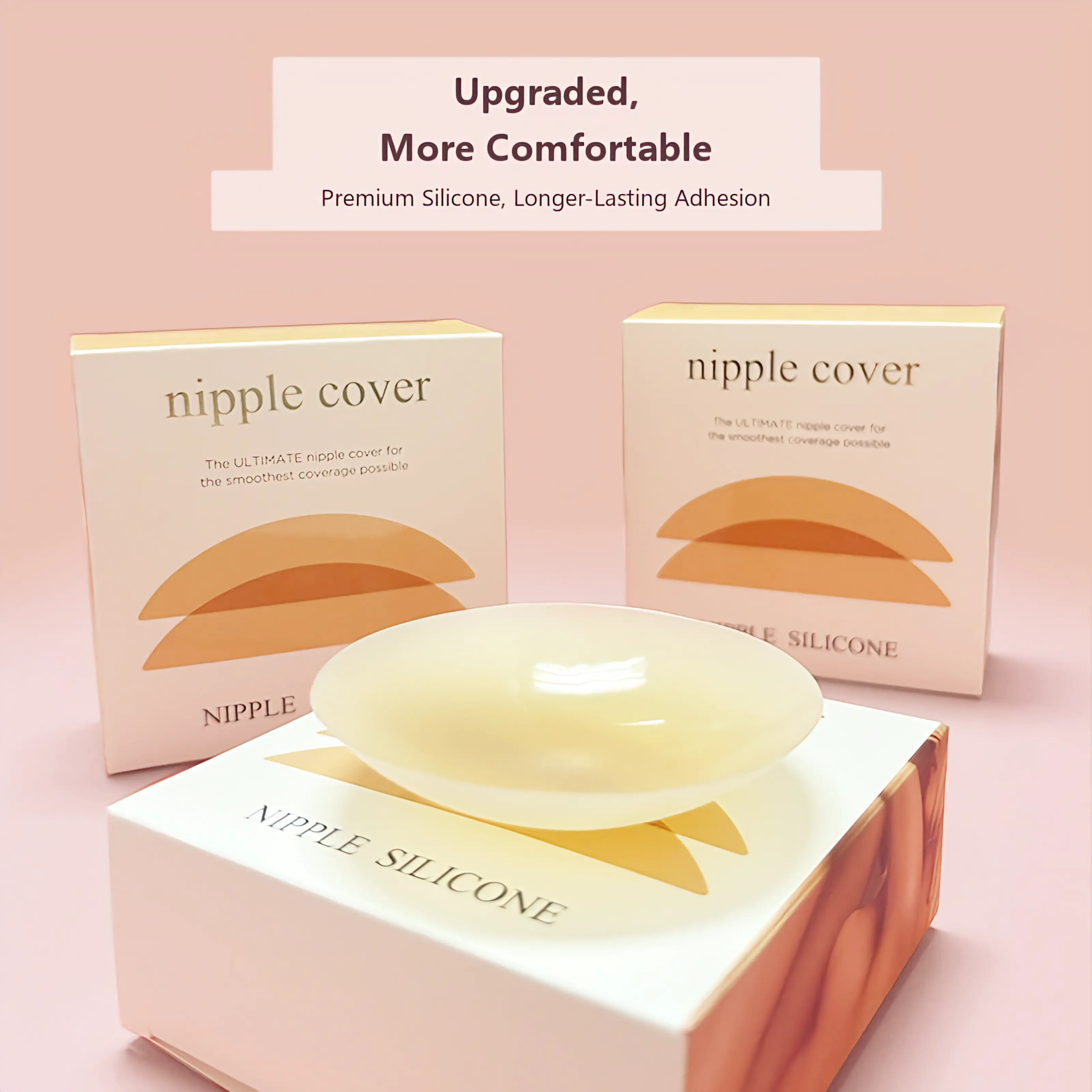 Seamless Invisible Nipple Covers, Reusable Silicone Adhesive Bra Pads, Ultra-Thin Waterproof Sweat-Resistant Stick-On Bra for Backless Dress Wedding Gown Sheer Top sticky insert