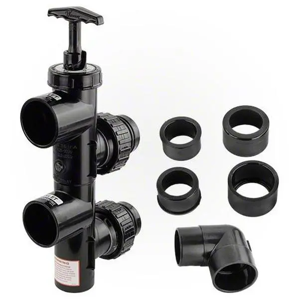 Waterway Plastics 600-1500 2.5 in. PVC High-Temp Slide Valve Assembly with 2-1/2" Unions, Valve Attachment for Crystal Water D.E. Water Filters, Water Filter