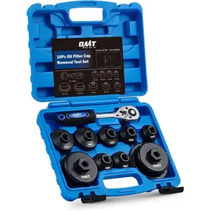 Oil Filter Wrench Set, 10pc Oil Filter Socket Set, 3/8" Drive Metric Oil Filter Cap Wrench Removal Tool Kit, Low Profile Oil Filter Socket Set Compatible With Toyota, VW, BMW, Mercedes