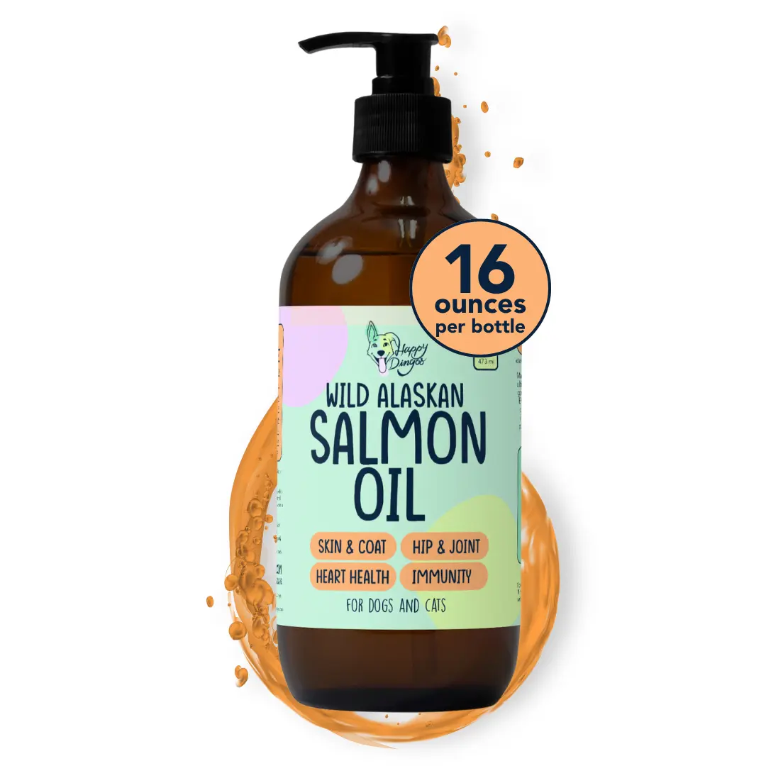 Happy Dingos Wild Alaskan Salmon Oil – Skin, Coat & Immune Support for Dogs, 16 oz