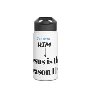 Inspirational Water Bottle - Christian Motivational Hydration, Gift for Him, Fitness, Travel, Outdoor, Cute Drinkware
