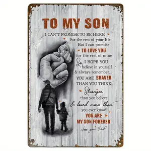 Vintage 'to MY SON' Humorous Metal Sign - Perfect For Home, Room, Cafe & Amusement Park Wall Decor