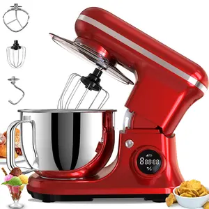 HONGGE 5.3 Qt Digital Display Stand Mixer 8 Speed with Egg Whisk, Dough Hook & Flat Beater