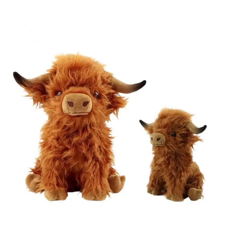 Highland Cow Plush Toy Simulation Stuffed Animal Gift for Kids Girls Water Play Outdoor Toy Car Decoration Home Decor Summer Vibes Gift Set