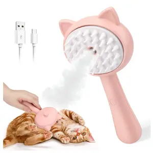 3 In1 Steamy Cat Brush for Shedding - Multifunctional Steaming Grooming Tool for Cats and Dogs