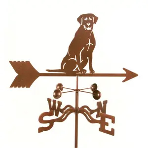 EZ Vane EZ1413-GR Laser Cut Sitting Lab Dog Weathervane with Garden Mount, Fade Prevention, Rust Resistance, for Home Decor, Garden Statues & Sculptures