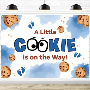 “Cookies on the Way” backdrop, Cookie Baby party decorations, Cookie Baby party backdrop, Welcome Baby party photo booth