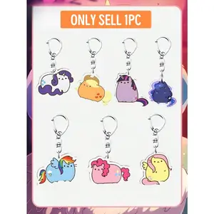 Rainbow Pony Cartoon Keychain, Trendy Cute Keychain, Acrylic Bag Charm Pendant, Cute Creative Display, Affordable Kid's Gift, Limited Stock