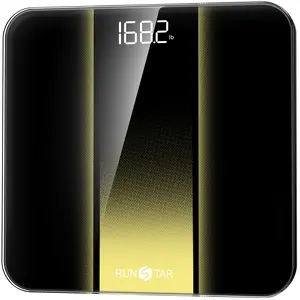 RunStar D400 Digital Bathroom Scale for Body Weight with High Precision, Clear LED Backlight Display, Accurate Scale with 6mm Tempered Glass, 400lb