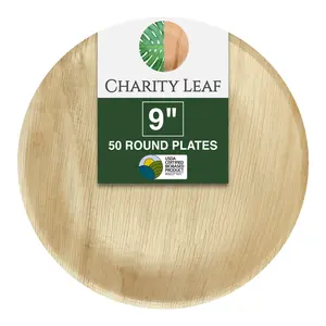 9" Inch Round Natural Palm Leaf Plate