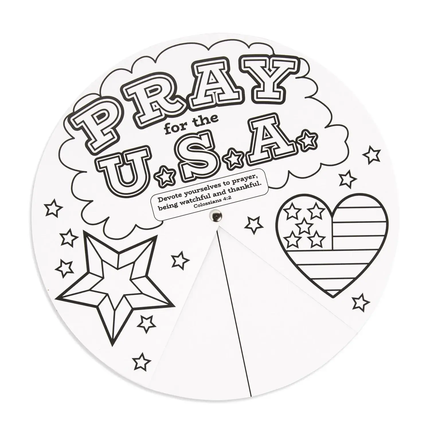 Color Your Own Pray for the USA Prayer Wheels - 12 Pc.