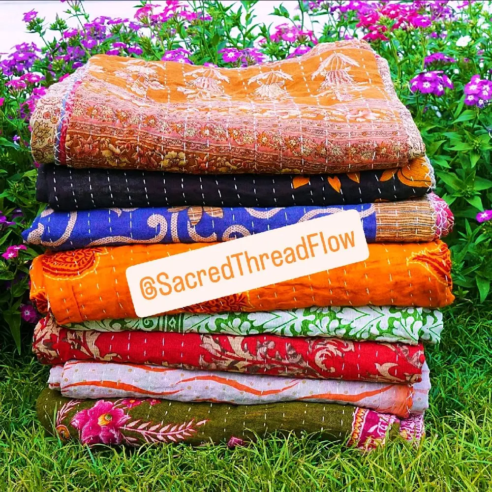 Kantha Throw Blanket