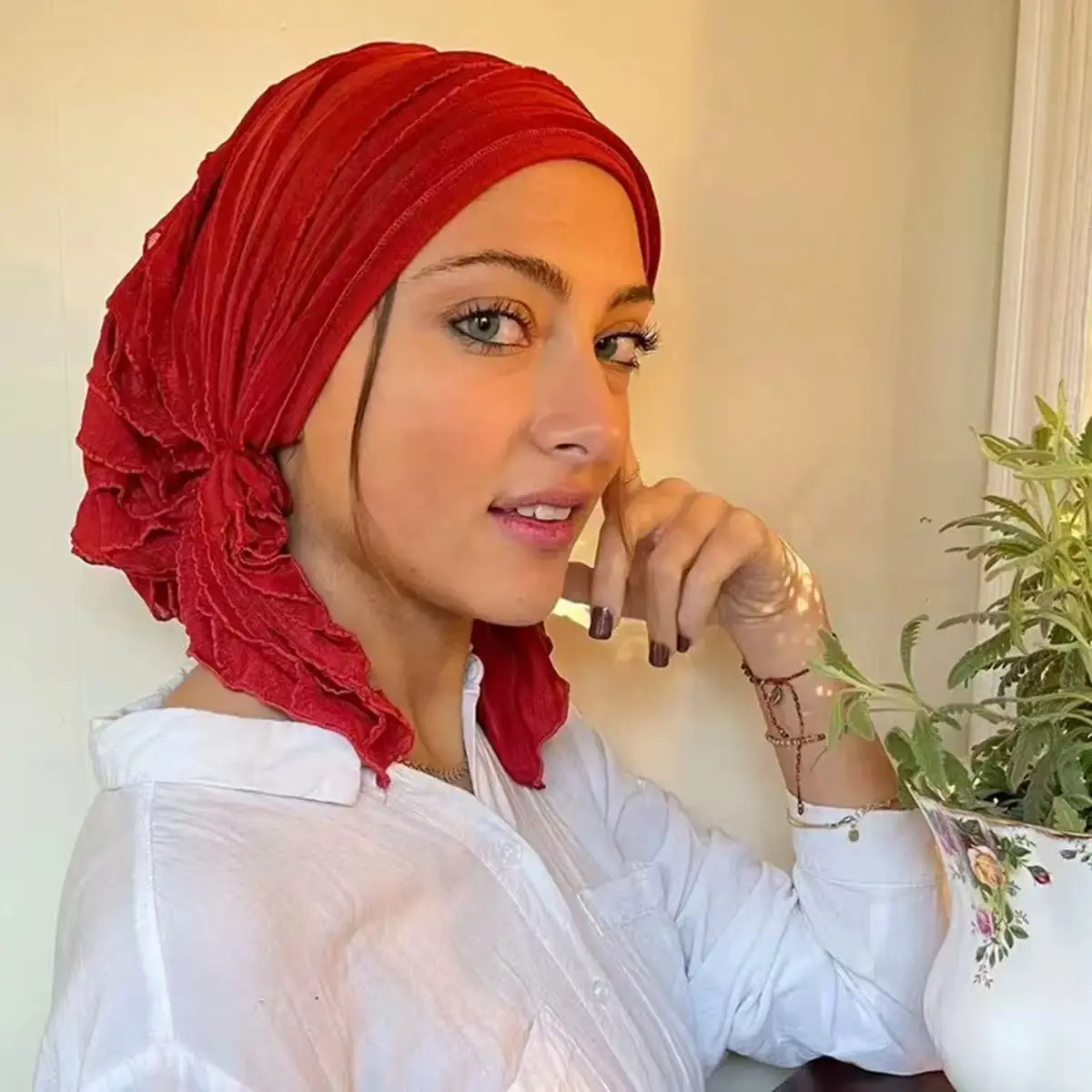 Casual Head Scarf for Women, 4 Pieces Stylish Turban Head Wrap Set in Vivid Colors for Daily Wear, Yoga & Hair Loss, Chemo Headwear, Beanie, Everyday, Fashion, Female, Plain