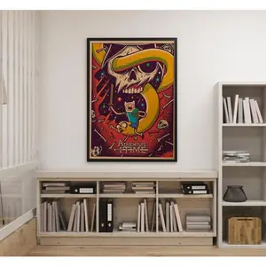 Adventure Time Cartoon Movie Poster Museum-Quality Canvas Art for Living Room Dormitory Bathroom Kitchen Vintage Bedroom Decor Waterproof HD 300 DPI UV-Resistant Instant Wall Glow-Up