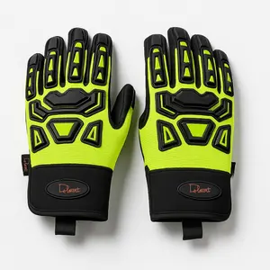 Delmont High Impact Work Gloves for Men – Impact Resistant Safety Gloves, High Visibility Anti-Vibration Mechanic Work Gloves